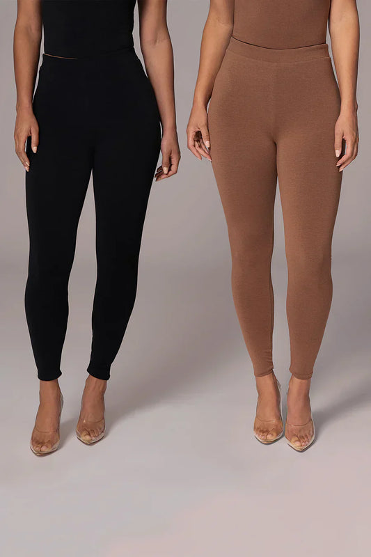 Leggins resersibles negro/pecana