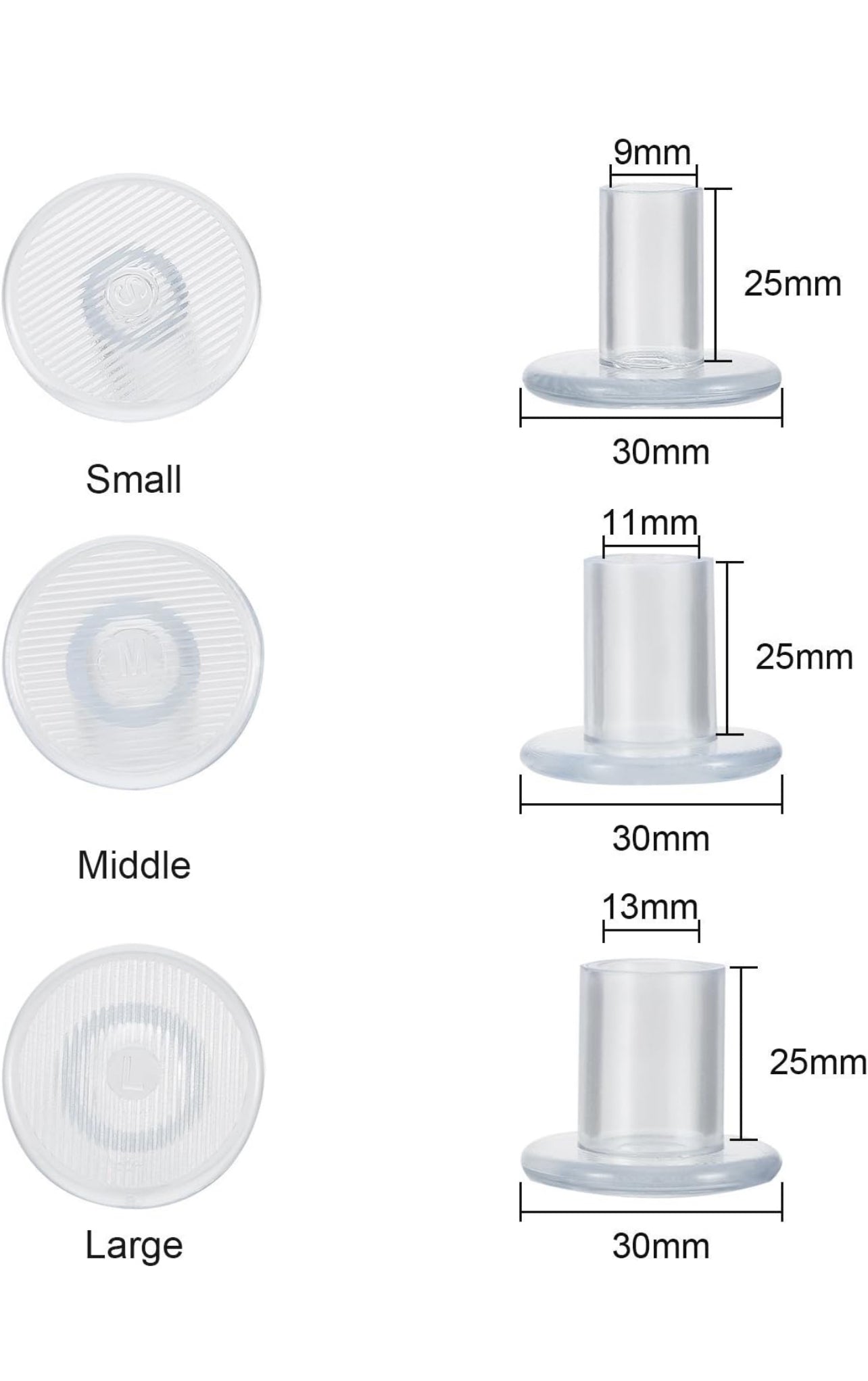 Stoppers 30 pares (10 de cada tamaño)