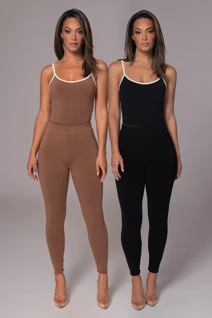 Leggins resersibles negro/pecana